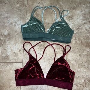 Victoria’s Secret Pink velvet bralettes